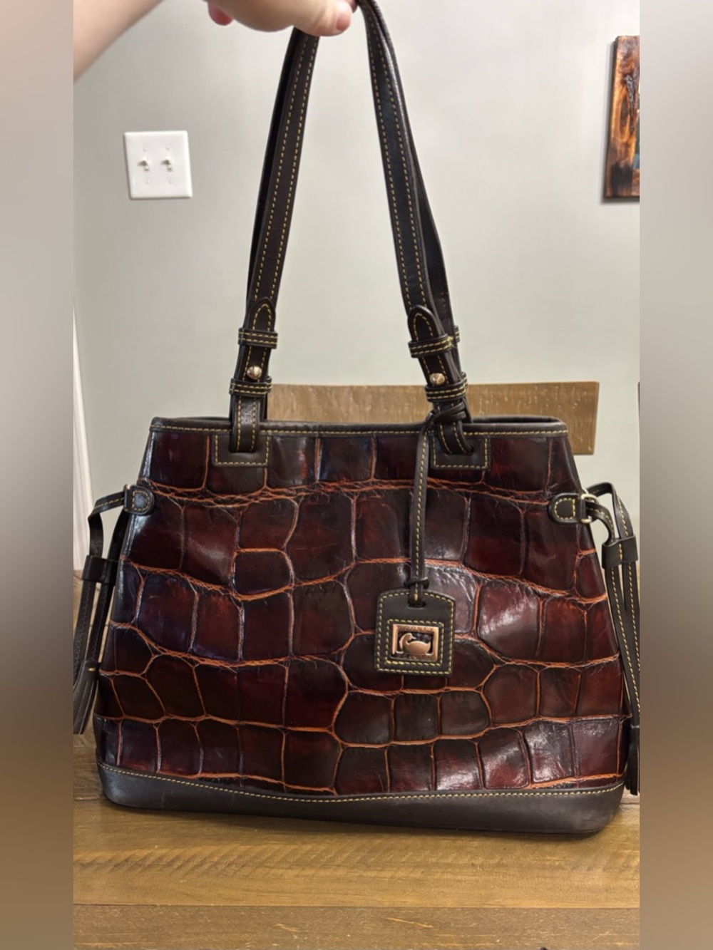 Dooney & Bourke Croc-Embossed Leather Tote Bag